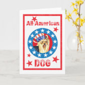 Patriotic Yorkie Kaart (Gele Bloem)