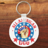 Patriotic Yorkie Sleutelhanger (Voorkant)