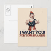 Patriotic Zombie Briefkaart (Voorkant / Achterkant)