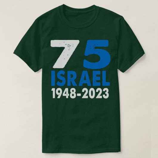 PatrioticPride 75e Jubileum Israëlische vlag T-shirt (Design voorkant)
