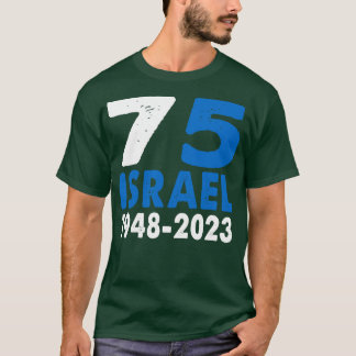 PatrioticPride 75e Jubileum Israëlische vlag T-shirt