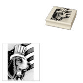 PATRIOTISCH BASSET HOUND, DOG RUBBER STEMP RUBBERSTEMPEL (Gestempeld)