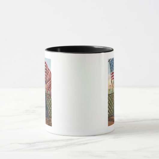 Patriotisch geklede vrouw mok (Midden)