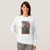 Patriotisch geklede vrouw t-shirt (Voorkant volledig)