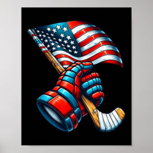 Patriotisch IJshockey 4 juli VS Onafhankelijkheid Poster