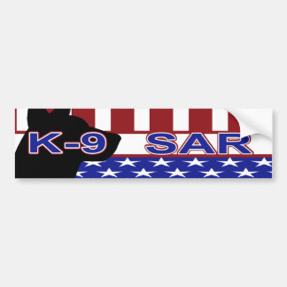 PATRIOTISCH K-9 SAR-CANINEZOEK EN RESCUE BUMPERSTICKER