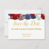 PATRIOTISCH RODE BLAUWE WIT BEWAREN DE DATUM RSVP (Voorkant)