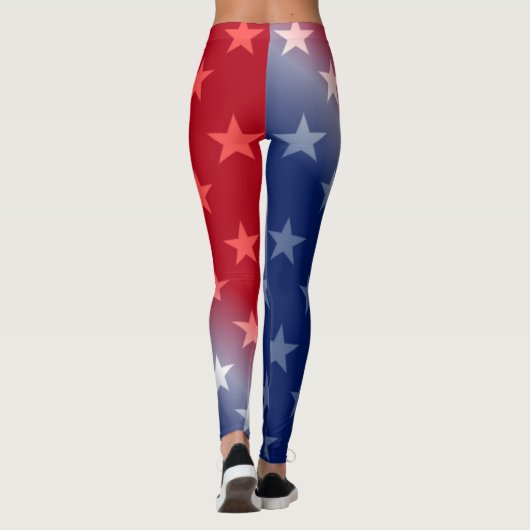 PATRIOTISCH RODE, WITTE, BLAUW EN STARS LEGGINGS (Achterkant)
