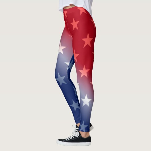 PATRIOTISCH RODE, WITTE, BLAUW EN STARS LEGGINGS (Links)