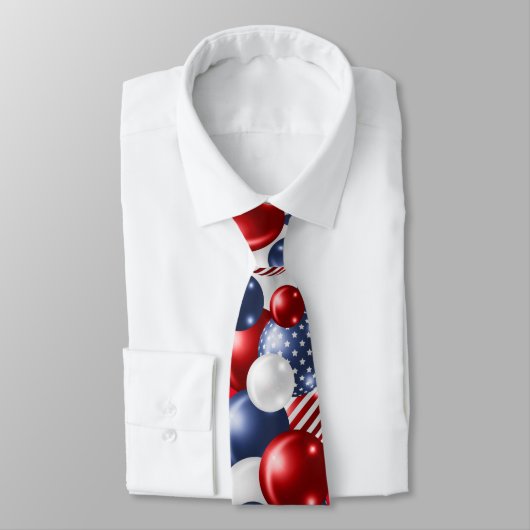 PATRIOTISCH RODE WITTE BLAUWE BALLOON PATTERNEN 2 STROPDAS (Gebonden)