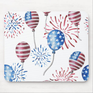 PATRIOTISCH RODE WITTE BLAUWE BALLOONFIREWORKEN MUISMAT