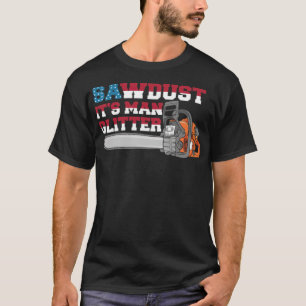 PATRIOTISCH SAWDUST ZIJN MAN GLITTER USA LUMBERJAC T-SHIRT