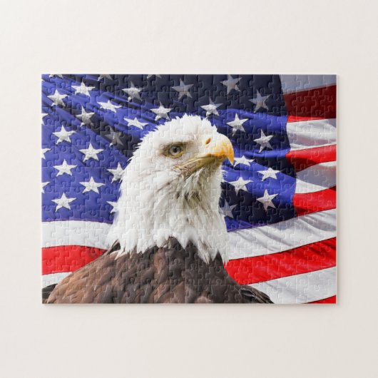 PATRIOTISCHE AMERIKAANSE VLAG ELLE JIGSAW PUZZZLE LEGPUZZEL (Horizontaal)