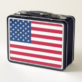 PATRIOTISCHE AMERIKAANSE VLAGRETRO METAL LUNCHBOX (Achterkant)