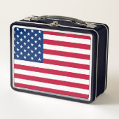 PATRIOTISCHE AMERIKAANSE VLAGRETRO METAL LUNCHBOX (Voorkant)