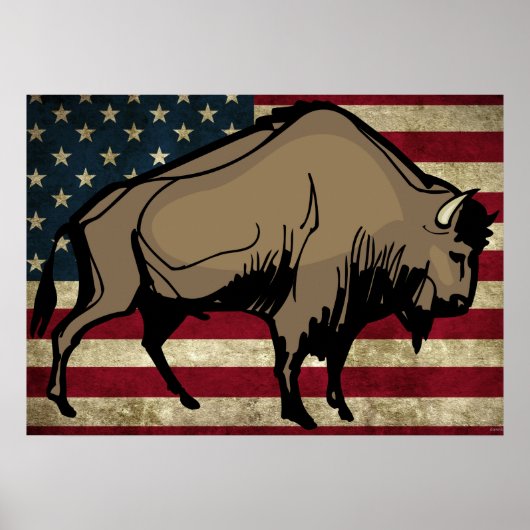 PATRIOTISCHE BUFFALO POSTER ART (Voorkant)