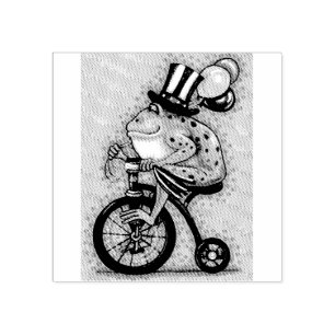PATRIOTISCHE FROG OP BIKE, 4E VAN JULY RUBBER STEM RUBBERSTEMPEL