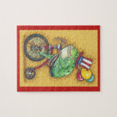 PATRIOTISCHE OOM SAM BULLFROG, FIETS LEGPuzzel (Horizontaal)
