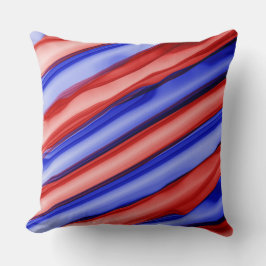 PATRIOTISCHE RODE EN BLAUWE RIBBON LOOK STRIPES KUSSEN