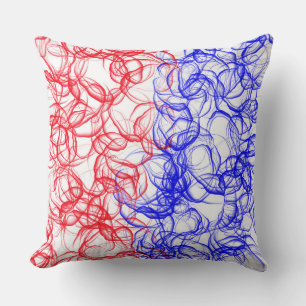 PATRIOTISCHE RODE WITTE BLAUWE ABSTRACTE PATRONEN KUSSEN