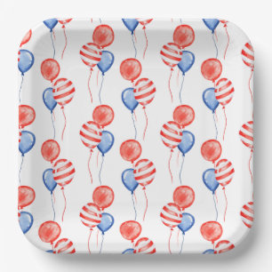 PATRIOTISCHE RODE WITTE BLAUWE BALLOENS PAPIEREN BORDJE