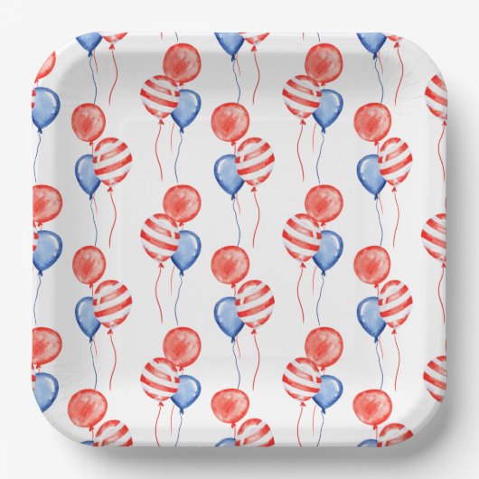 PATRIOTISCHE RODE WITTE BLAUWE BALLOENS PAPIEREN BORDJE (Voorkant)