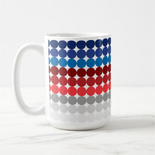 PATRIOTISCHE RODE WITTE BLAUWE GRIJZE CIRKELS KOFFIEMOK