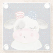 PATRIOTISCHE RODE WITTE BLAUWE KOE GLAZEN ONDERZETTER (Achterkant)