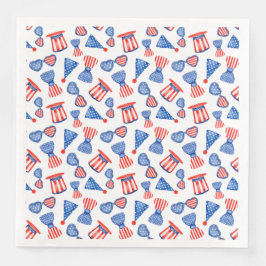 PATRIOTISCHE RODE WITTE BLAUWE PETTEN STROPDASSEN SERVET