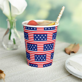 PATRIOTISCHE RODE WITTE BLAUWE STARS STRIPES PAPIEREN BEKERS
