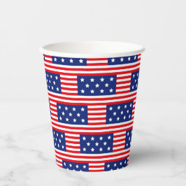 PATRIOTISCHE RODE WITTE BLAUWE STARS STRIPES PAPIEREN BEKERS