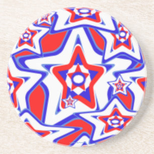 PATRIOTISCHE RODE, WITTE EN BLAUWE DRINKKASTERS ZANDSTEEN ONDERZETTER