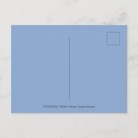 PATRIOTISCHE TEDDY BEAR, BOAT & PATCHWORK QUILT BRIEFKAART (Achterkant)
