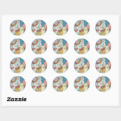 PATRIOTISCHE TEDDY BEAR, QUILT STICKERS Round *She (Vel)