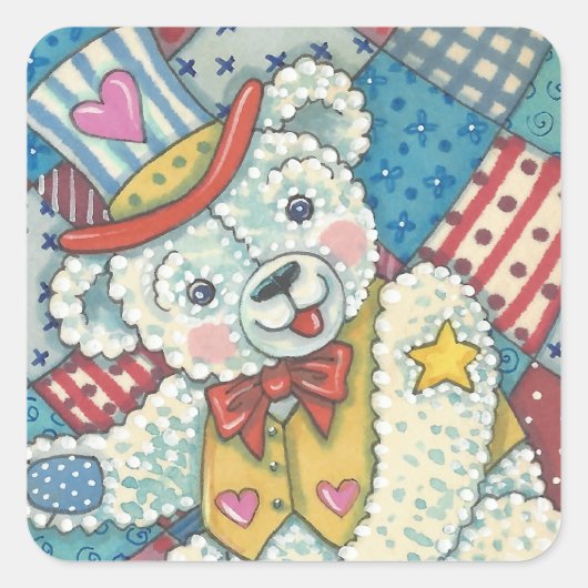 PATRIOTISCHE TEDDY BEAR, QUILT STICKERS Square *Sh (Voorkant)