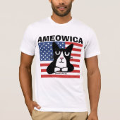 PATRIOTISCHE TUXEDO CAT, PANDA KAT T-SHIRTS (Voorkant)
