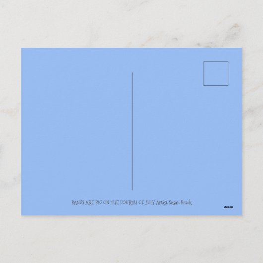 PATRIOTISCHE UNCLE SAM TURTLE, FUNNY FIRECRACKER C FEESTDAGENKAART (Achterkant)