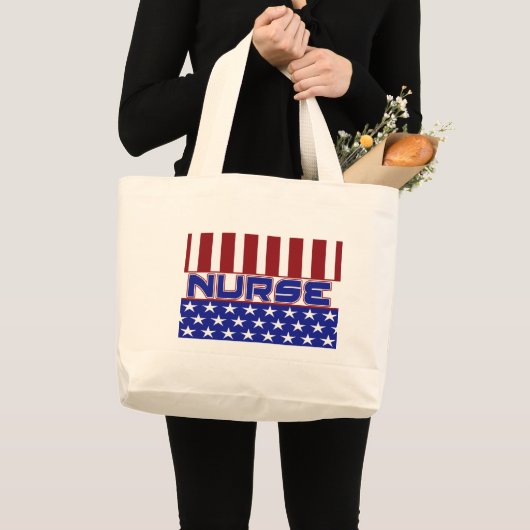 PATRIOTISCHE VERTRAGING USA VLAG GROTE TOTE BAG (Voorkant (product))