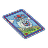 PATRIOTISCHE VIERDE VAN JULY SHEEP, grappige Folk  Magneet (Rechterzijde)