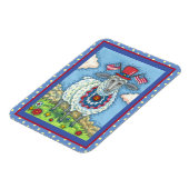 PATRIOTISCHE VIERDE VAN JULY SHEEP, grappige Folk  Magneet (Linkerzijde)