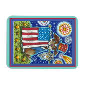 PATRIOTISCHE VLAG PET DOG CAT MOUSE, CUTE FUNNY MAGNEET (Horizontaal)