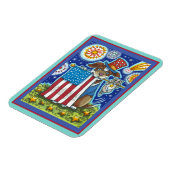 PATRIOTISCHE VLAG PET DOG CAT MOUSE, CUTE FUNNY MAGNEET (Linkerzijde)