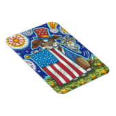 PATRIOTISCHE VLAG PET DOG CAT MOUSE, CUTE FUNNY MAGNEET (Rechterzijde)