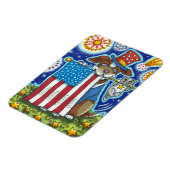 PATRIOTISCHE VLAG PET DOG CAT MOUSE, CUTE FUNNY MAGNEET (Linkerzijde)