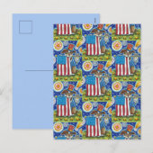 PATRIOTISCHE VLAG-PET-DOG CAT-MUIS, FUNNY CUTE FEESTDAGENKAART (Voorkant / Achterkant)