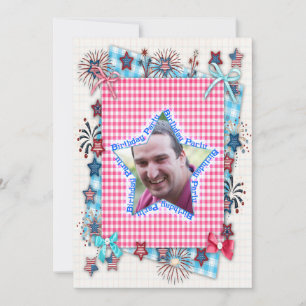Patriotiv Birthday party Invitation Kaart