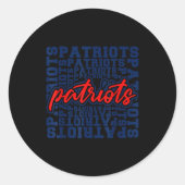 Patriots American Blue And Red Patriot Saying  Ronde Sticker (Voorkant)