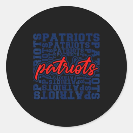 Patriots American Blue And Red Patriot Saying  Ronde Sticker (Voorkant)