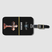 Patriots Embleem: Amerikaans Vlag Kruis Bagagelabel (Voorkant (horizontaal))