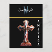 Patriots Embleem: Amerikaans Vlag Kruis Briefkaart (Voorkant)